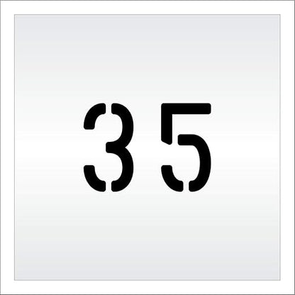Pavement, Curb, and WheelStop Stencils - 4 inch Double Number Stencil - (35) - 4" x 5.5" x 1/8" (128 mil) - Pro-Grade