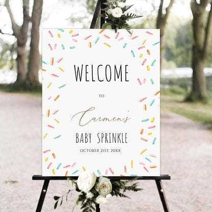 Generic Baby Shower Sign, Baby Welcome Sign, 12' x 18', Plastic, Modern Style, Weather Resistant