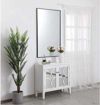 Elegant Decor Eternity 48" x 30" Contemporary Metal Frame Mirror in Black