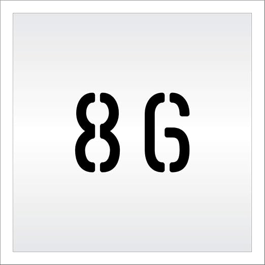 Pavement, Curb, and WheelStop Stencils - 4 inch Double Number Stencil - (86) - 4" x 5.5" x 1/8" (128 mil) - Pro-Grade