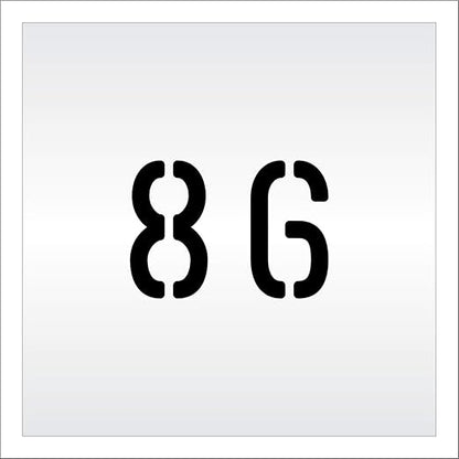 Pavement, Curb, and WheelStop Stencils - 4 inch Double Number Stencil - (86) - 4" x 5.5" x 1/8" (128 mil) - Pro-Grade