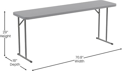 Flash Furniture Kathryn Commercial Grade 6-Foot Gray Plastic Folding Training Table