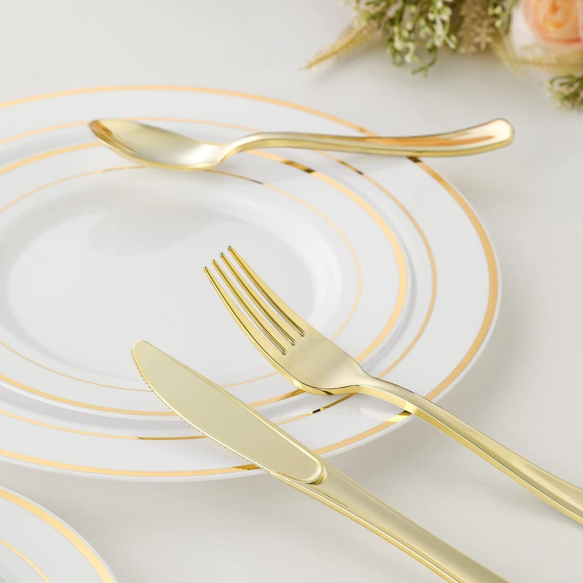 N9R 72PCS Gold Plastic Forks, Solid, Durable and Heavy Duty Plastic Forks, Perfect Utensils for Parties, Thanksgiving, Christmas and Daily Use