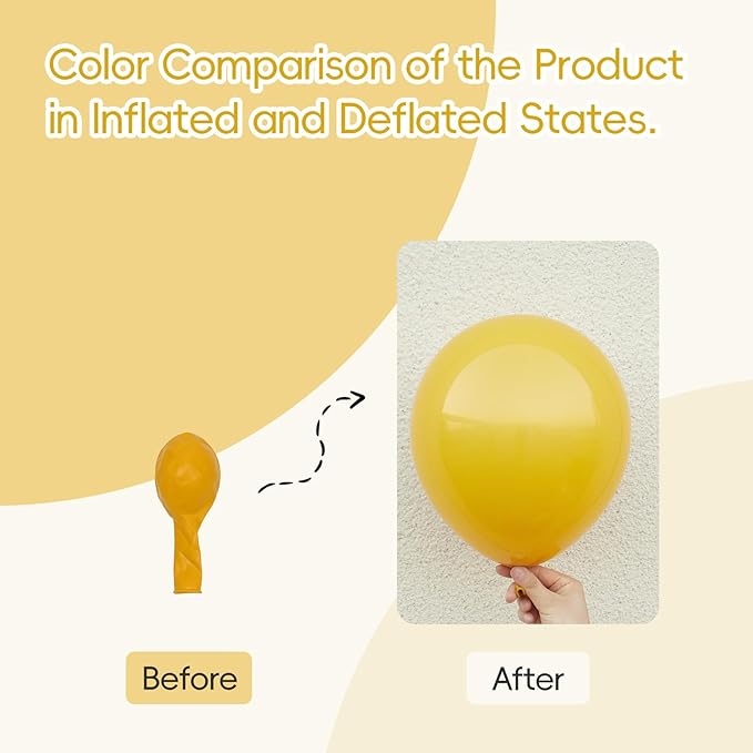 Awenztech 110pcs Mustard Yellow Balloons, 18 12 10 5 inch Mustard Balloons Different Sizes Yellow Balloon Garland for Baby Shower Sunflower Thanksgiving Fall Birthday Party Decorations