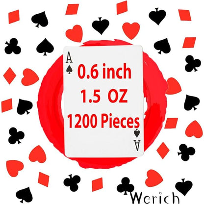 Werich Casino Poker Confetti Night Club Party Metallic Foil Table Scatters Wedding Birthday Baby Shower Bridal Shower Festival Theme Party Decorations Supplies, Black and Red