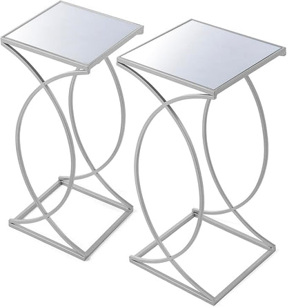Glitzhome Nesting Side Tables, Coffee Tables Decorative Accent Tables