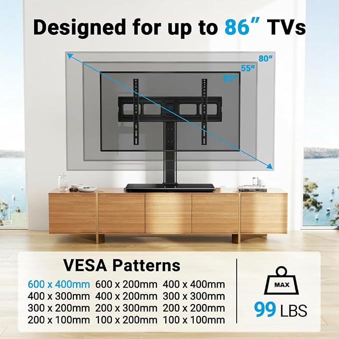 PERLESMITH Swivel Universal TV Stand Mount