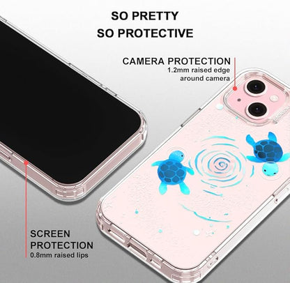 MOSNOVO Case for iPhone 15 Plus/iPhone 14 Plus, [Buffertech 6.6ft Military-Grade Drop Protection] [Anti Peel Off Tech] Clear TPU Bumper Phone Case Cover Design - Space Turtle