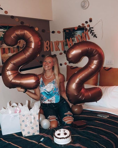 Dark Brown Number 60 Balloon 40 inch, 60 Number Balloons, 60th Dark Brown Birthday Decorations, 60 Year Old Women Men Party Supplies