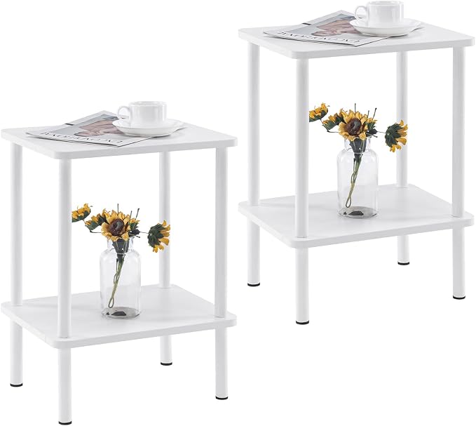 Apicizon 2 Tier End Table Set of 2, Small Side Table