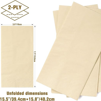 MORGIANA 200-Pack Disposable Paper Napkins, 2-Ply Bamboo Paper Towels Unbleached Disposable Hand Towels for Bathroom & Kitchen