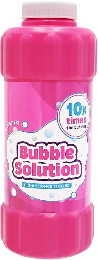 Pink 16oz Concentrated Bubble Solution 20-Pack, Refills up to 1.25 Gallons, Non-Toxic Concentrated Solution for Bubble Machines, Giant Bubble Wands, Bubble Gun and Blowers