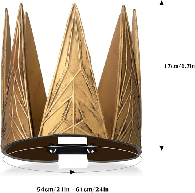 Medieval evil Queen Crown Costume Props，Golden Pu Foam Tiara for Women,Halloween Christmas Carnival Masquerade Ball Cosplay Headgear Props