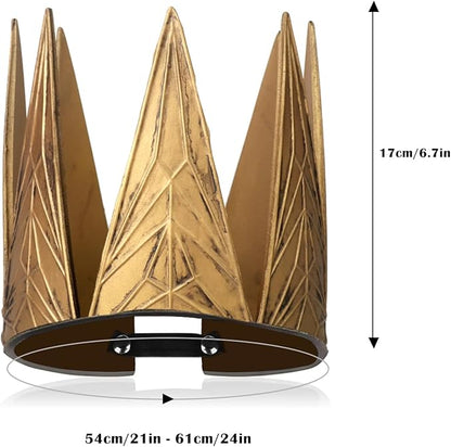 Medieval evil Queen Crown Costume Props，Golden Pu Foam Tiara for Women,Halloween Christmas Carnival Masquerade Ball Cosplay Headgear Props