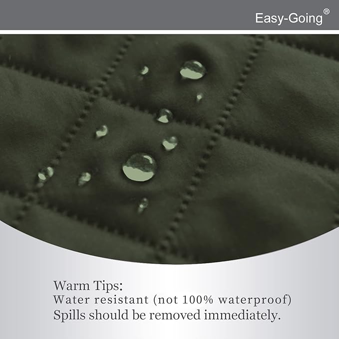 Easy-Going Recliner Chair Slipcover Reversible Sofa Cover Water Resistant Couch Cover Furniture Protector with Elastic Straps for Pets Dog (Recliner 22 inch, Army Green/Beige)