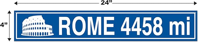 Beistle Pack of 4 Travel Street Sign Cutouts in Blue/White, International Themed Party Wall Hanging Decorations, History, Georgraphy Classroom Decor