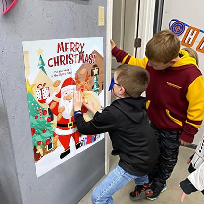 PARTYLOUD Pin The Nose on The Santa Claus, Christmas Party Games, Christmas Holiday Party Games Supplies for Kids Families Adult Groups