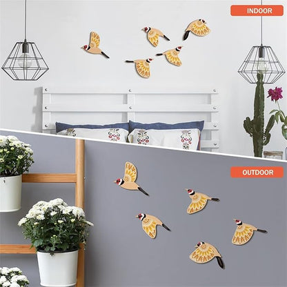 5PCS Wooden Bird Wall Hanging Decors Gift for Bird Enthusiasts Home Decors Gift
