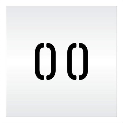 Pavement, Curb, and WheelStop Stencils - 4 inch Double Number Stencil - (00) - 4" x 5.5" x 1/16" (63 mil) - Light-Duty