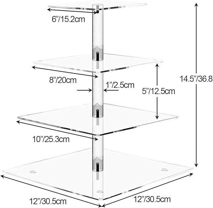 Cupcake Stand for 50 Cupcakes,4-Tier Acrylic Cupcake Tower Holder,Cupcake Holder,Dessert Stands with LED Light String for Cupcake Display,Wedding,Birthday,Baby Shower