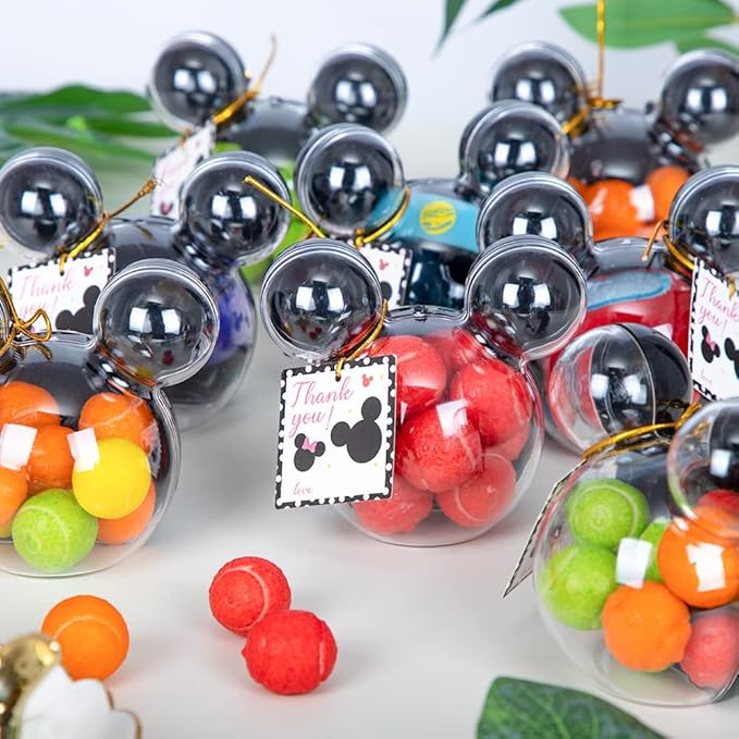 fozi cozi, 8 Pack Cartoon Mouse Party Favors for Kids 4-8 - Mouse Birthday Party Supplies, Candy Box Bags, Ice Cream Containers Bowls, Black