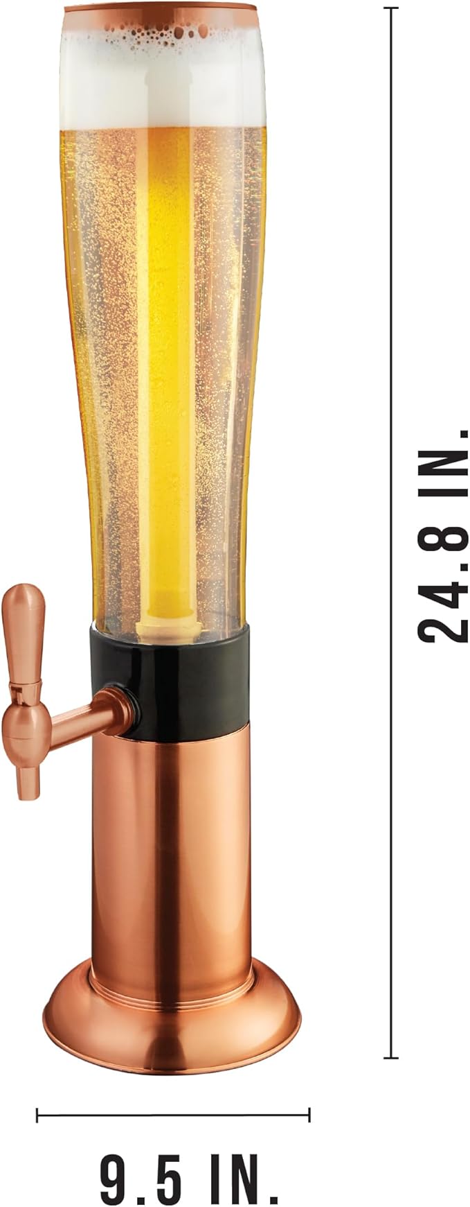 Hammer + Axe Beverage Dispenser – 88 oz Party Drink Dispenser with Ice Tube & Tap| Drink Fountain for Beer, Water, Iced Tea| Mimosa Tower| Margarita Tower| BBQ & Tailgate Essential| Home Bar Accessory