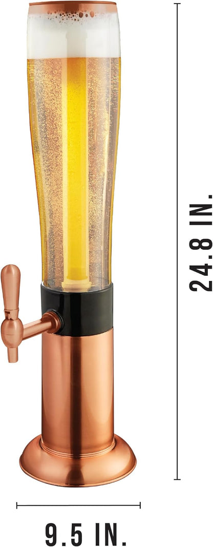 Hammer + Axe Beverage Dispenser – 88 oz Party Drink Dispenser with Ice Tube & Tap| Drink Fountain for Beer, Water, Iced Tea| Mimosa Tower| Margarita Tower| BBQ & Tailgate Essential| Home Bar Accessory
