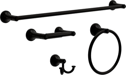 Franklin Brass Woodruff (1-Pack) Towel Hooks Matte Black Double Bathroom J Hooks Wall Mounted for Robes & Towels Hand Towel Hook Holder Kitchen, Bathroom Accessories WDRF35-MB