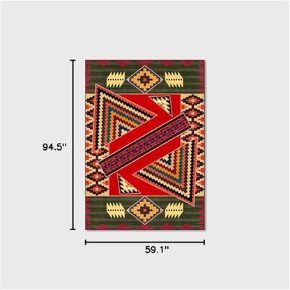 Vintage Boho Area Rugs Multicolor Ethnic Style Geometric Splicing Carpets Bedroom Living Room Kitchen Floor Mats Indoor Outdoor Non-Shedding Runner Rug Home Décor Carpet 5' X 8'