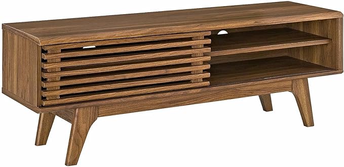 Modway Render 48" Mid-Century Modern Low Profile Media Console TV Stand, 48 Inch, Walnut
