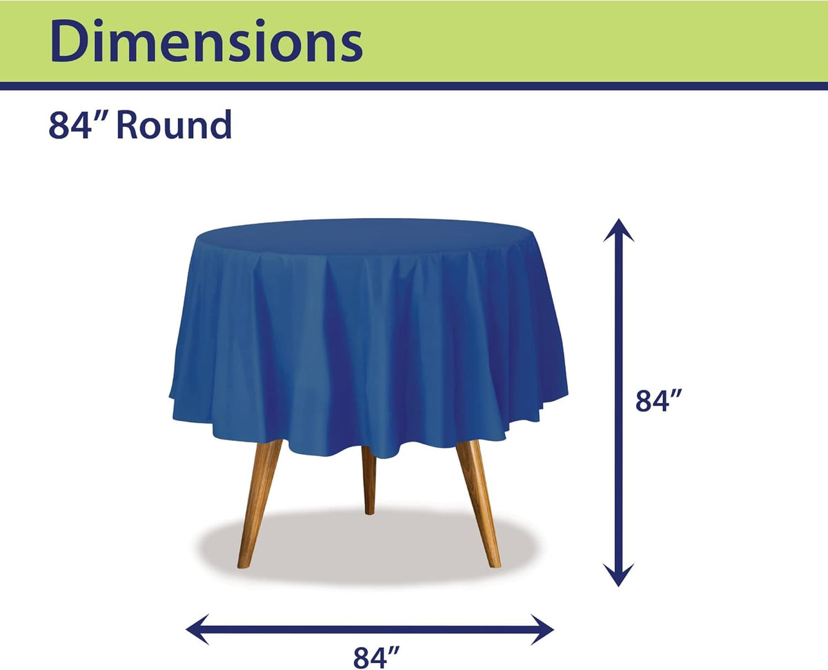 Purple Disposable Plastic Tablecloth for Round Tables (36 Pack) Table Cloths for Parties, Events & Weddings, Indoors & Outdoors, 84 inches, Plastic Table Cover