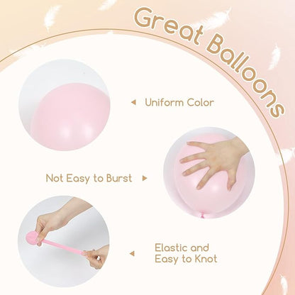 60pcs Dusty Pink Balloons 12inch with Pastel Pink Sand White Metallic Gold Balloons for Bridal Baby Shower Birthday Party Decorations