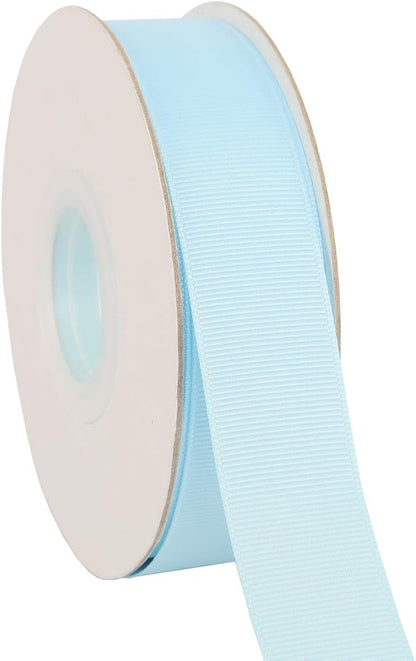 Ribbonitlux 1" Wide Solid Grosgrain Ribbon 25 Yards (305-Light Blue）, Set for Gift Wrapping, Party Decor, Sewing Applications, Wedding and Craft