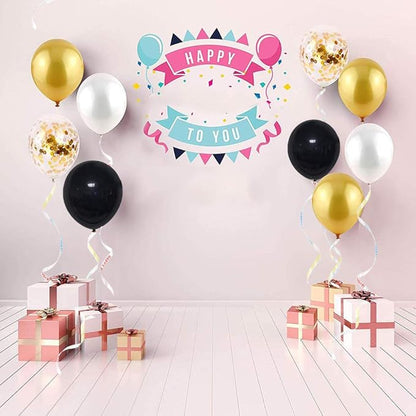 BEISHIDA 500 Yards Happy Birthday Printed Crimped Curling Ribbon Balloon String Roll Gift Wrapping Ribbon for Party Festival Art Craft Decor Florist Flowers Decoration Supplies