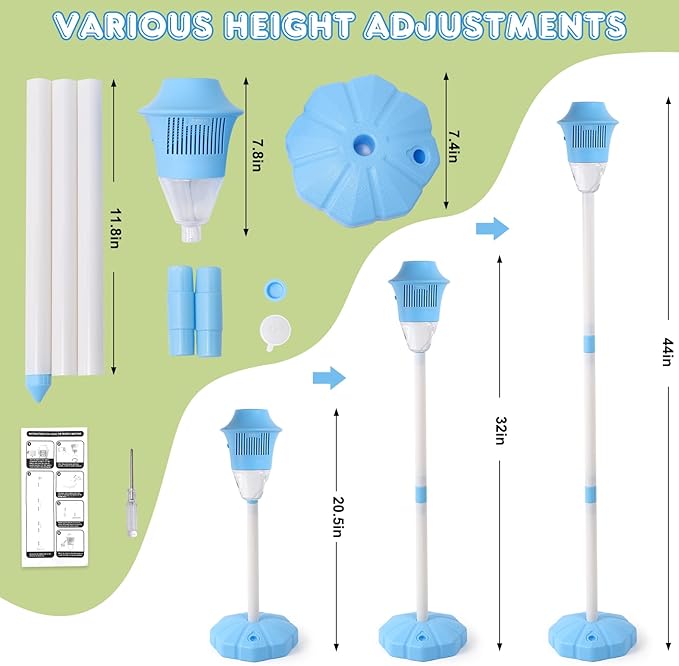 Palksky Bubble Machine with Lights for Outdoor - 2Pack, Height 47 Inches Bubbles Blower Maker for Kids Toddlers, Battery Automatic Bubbles Blower Maker for Outdoor/Indoor Wedding Birthday Party