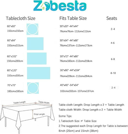 Zobesta Sage Green Table Cloth Square 60 x 60 Inch, Cotton Green Linen Tablecloth Square Heavy Weight Washable Farmhouse Soft Boho Tablecloth for Party, Holiday, Picnic, Dining, Outdoor,Fall