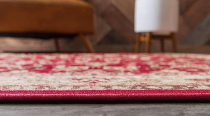 Unique Loom Sialk Hill Collection Area Rug - Washington (4' 1" x 6' 1" Rectangle Burgundy/Cream)