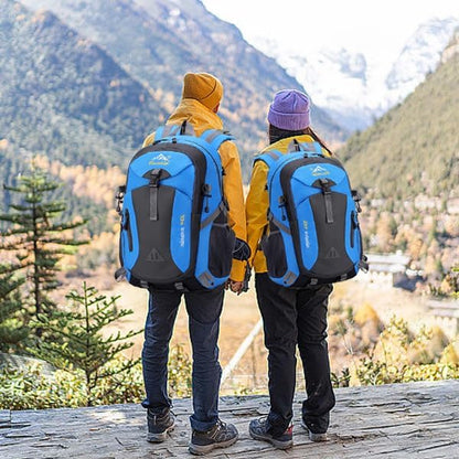 40L Hiking Backpack, Lightweight Daypack for Men Women, Polyester Rucksack, Breathable Backpack with Multi Pockets for Camping Walking Commuting Outdoor Short Trips-Blue