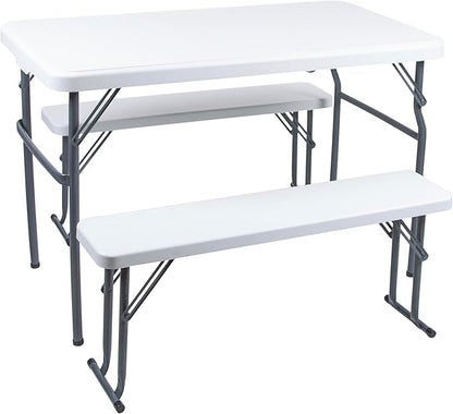 Stansport Compact Portable Kids Picnic Table – Foldable Space-Saving Design with Locking Legs – Lightweight Children’s Picnic Set for Travel, Parks, Campsite – Durable Steel Frame & Easy Clean Surface