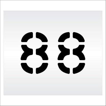 Pavement, Curb, and WheelStop Stencils - 6 inch Double Number Stencil - (88) - 6" x 9" x 1/8" (128 mil) - Pro-Grade