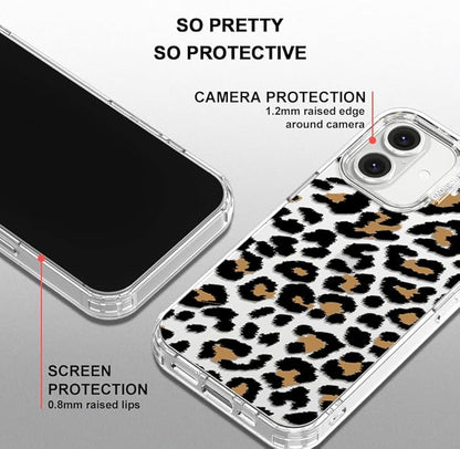 MOSNOVO Case for iPhone 16, [Buffertech 6.6ft Military-Grade Drop Protection] [Anti Peel Off Tech] Clear TPU Bumper Phone Case Cover Design - Leopard Print