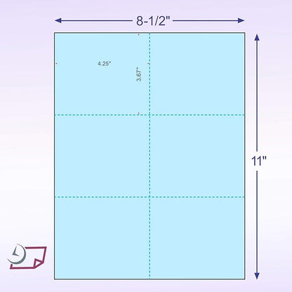 NextDayLabels - Laser Printer Blank Perforated 6 Cards per Page: Registration, Flower Delivery, Inventory Tags, Wedding RSVP, Trip Tickets, Blue (1200 Cards)