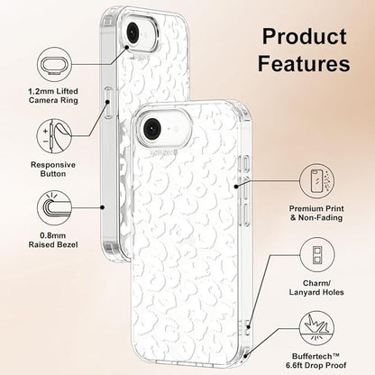 MOSNOVO for iPhone 17e Case/iPhone 16e Case, Shockproof Military-Grade Protection 6.6ft Drop Tested, Clear Phone Case for iPhone 16e / iPhone 17e, White Leopard Print Design