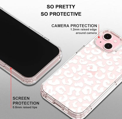 MOSNOVO Case for iPhone 15 Plus/iPhone 14 Plus, [Buffertech 6.6ft Military-Grade Drop Protection] [Anti Peel Off Tech] Clear TPU Bumper Phone Case Cover Design - White Leopard Print