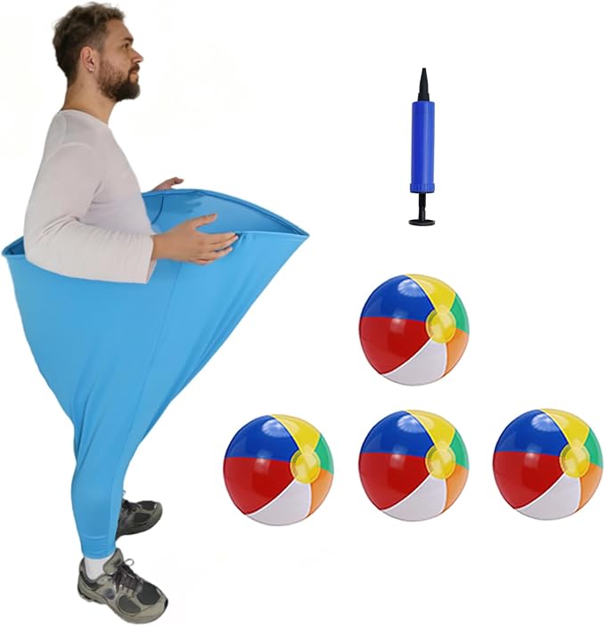 Granny Pants Yard Game – Oversized Stretchy Pants Outdoor Toss Game with Bouncy Balls & Pump, Fun Reunion Party Game for Adults, Perfect for Backyard, Field Day & Team Activities