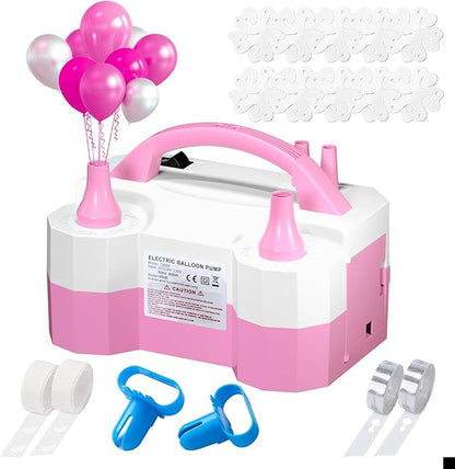 SINBEE Balloon Pump Electric Party Decorations - Electric Balloon Pump for Balloon Arch Kit, Portable Dual Nozzle Balloon Inflator