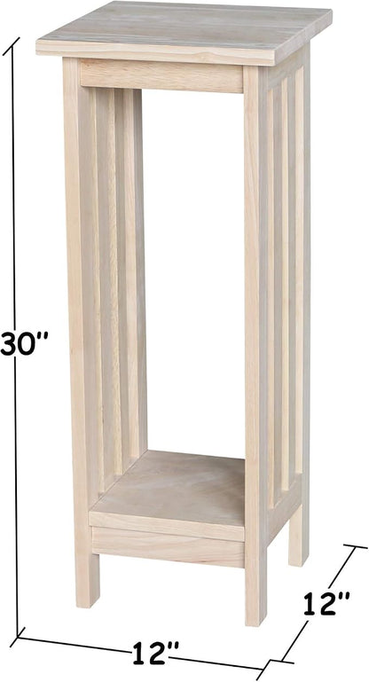 International Concepts Mission Plant Stand, 30-Inch High, Solid Parawood, Unfinished