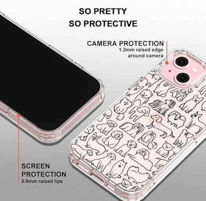 MOSNOVO Case for iPhone 15 Plus/iPhone 14 Plus, [Buffertech 6.6ft Military-Grade Drop Protection] [Anti Peel Off Tech] Clear TPU Bumper Phone Case Cover Design - Doodle Dog