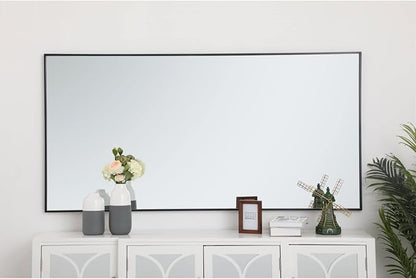 Elegant Decor Eternity 72" x 36" Contemporary Metal Frame Mirror in Black