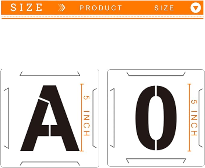 5 Inch Large Letter Stencils and Number Stencils for Painting on Wood 62Pcs, Alphabet Art Craft Stencils,Reusable Plastic Stencils for Wood Signs, Wall, Fabric, Chalkboard, Signage,DIY School Projects